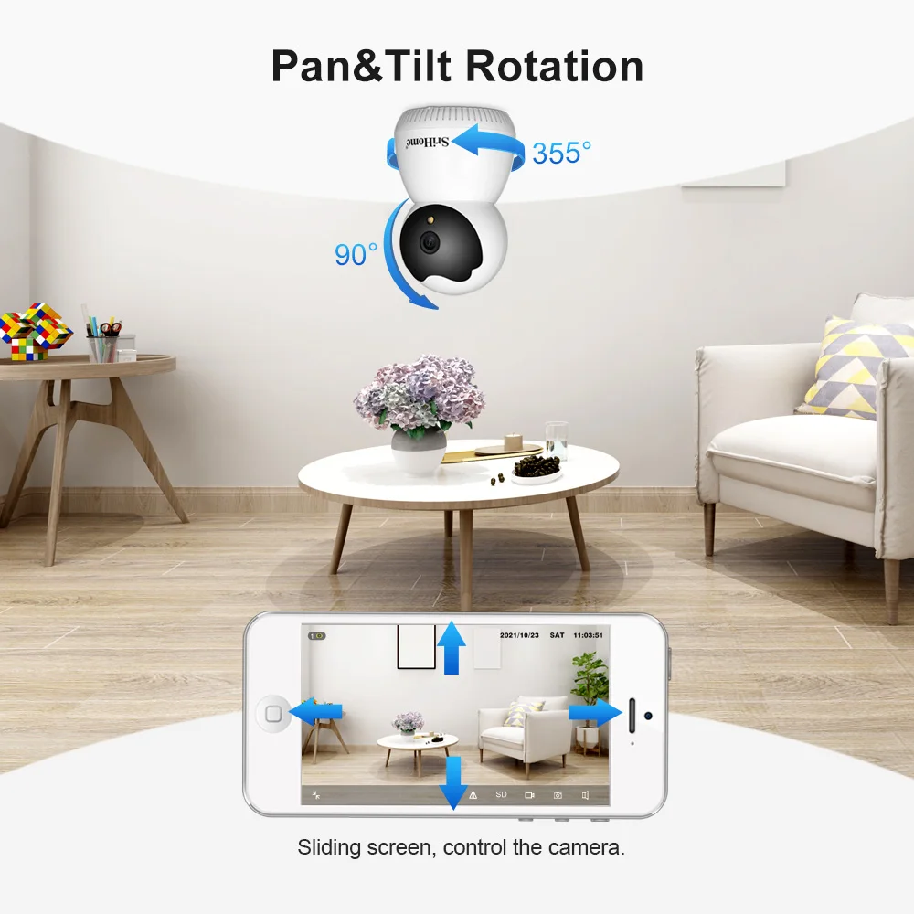 1296P 3x Digital Zoom 3.6mm Lens Spotlight Light AP Hotspot Alarm CCTV Indoor Wireless Security Camera