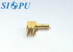SSMB Male RF Coaxial Connector – Right-Angle, Brass Body, PCB Solder Mount