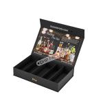 Luxury Black Magnetic Closure Gift Box For Condiment With Paper Divide