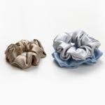 Large 22mm Mulberry Silk Scrunchies Set Custom Logo White Hair Ties