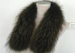 Green Medium / Large 100% Gunine Raccoon Fur Collar For Coats