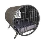 CE BSCI Rattan Pet With Cushion Flat Round Rattan For Cat Dog Pet House Kennel
