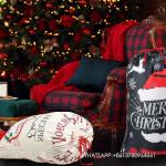 Santa Large Sacks Bulk Christmas Drawstring Gift Bags Reusable 20 X 28 In