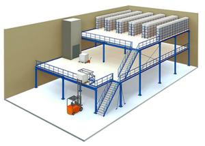 Wholesale High Strength Durability Steel Mezzanine Systems , 3 Tiers Mezzanine Storage System from china suppliers