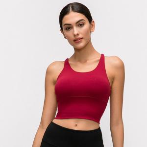 Wholesale Solid Color Fine Shoulder Strap Sports Bra Cross Back Sports Underwear from china suppliers