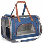 Grey Airline Approved Pet Carrier Bag For Small Dogs Fits Underneath Airplane