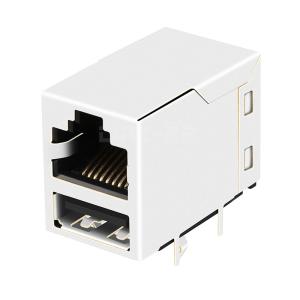 Wholesale LPJE319DNL Tab Up RJ45 Jack With Single USB Without Integrated Magnetics from china suppliers