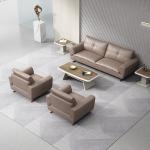 Office Furniture Gray Leather Modular Sectional Sofa Set for Office Collaboratio