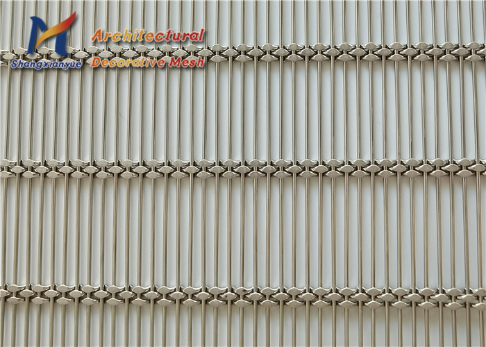 SS304 Wire Mesh Railing Infill Panels 2mm Laminated Glass Metal Mesh