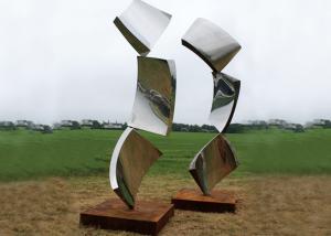 Wholesale Outside Design Abstract Metal Garden Sculptures , Modern Lawn Sculpture from china suppliers