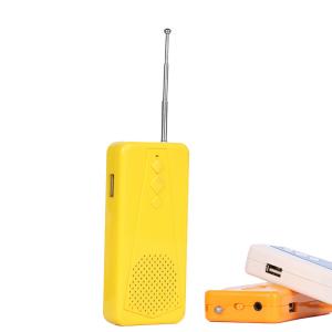Wholesale Music USB FM Radio Receiver Yellow TF Card Lithium Battery Power With Speaker from china suppliers