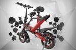 Customized Logo Folding Electric Bicycle , 25KM / H 14 Inch Pedal Assist