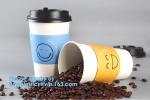 Disposable 8/12/16 Oz Beverage Coffee Cups Single Wall Paper Cups with Lid
