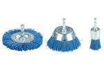 75 MM OD Mounted Blue Nylon Cup Brush , Abrasive Cup Brush For Remove Paints