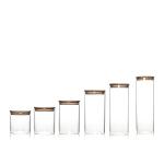 Wholesale Jar Food Storage Canister Transparent Borosilicate Glass With Bamboo