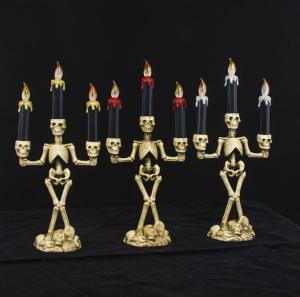 Wholesale Resin Halloween Skull Candle Holder for Table Halloween Candlestick Holders Ornament for Halloween Party from china suppliers