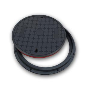 Wholesale Load Bearing D400 FRP Manhole Cover Composite Sewer Plate With Lock from china suppliers