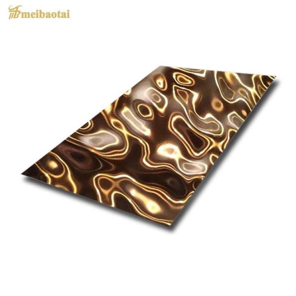 Pvd Color Mirror Water Ripple Sheet Decoration Plate , Wall , Ceiling , Hotel ,