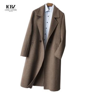Wholesale British Style Plain Autumn Winter Trench Overcoat Regular Fit in Canvas Fabric from china suppliers