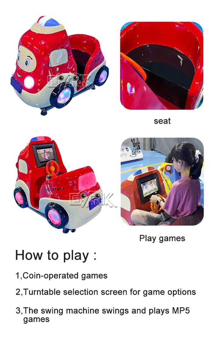 Little Red Police Car Outdoor Kiddy Ride Machine Hardware And Acrylic Material