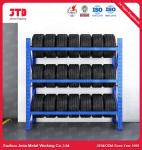 Heavy Duty Metal Tyre Storage Racks Customized Length 2000mm Blue Color