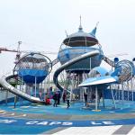 Large Slide Outdoor Amusement Park Equipment , Space Themed Playground