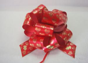 Wholesale Christmas Gift Stripes , Swirls Pom Pom Bow , 5&quot; Wide wired ribbon bows 120U Thickness from china suppliers