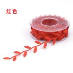 Polyester Leaf Ribbon Ultrasonic Red Poly Ribbon For Wedding Decoration