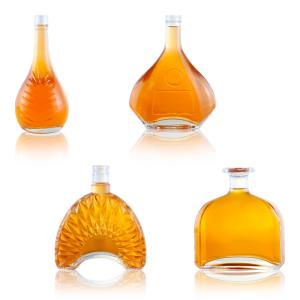 Wholesale Custom Logo Glass Bottle for Brandy Gin Rum Whisky Unique Design and Super Flint from china suppliers