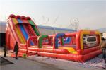 Triple Lane Kids / Adult Inflatable Slide Colorful With Efficient Air Blower