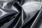 Permeable 137cm PU Leather Black Solid Durable For Outwear