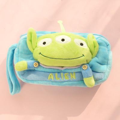 Quality Stationery Toy Story 3 Alien Plush Pencil Case For Promotion , Blue / Yellow for sale