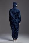 Food Processing Garment Resuable straight open zipper hooded coverall dark blue