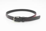 Brown PU Childrens Leather Belts 1.8cm Width With Anti Silver Buckle
