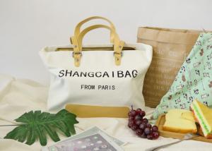 Wholesale Canvas Leather Splicing Eco Friendly Tote Bag Three Dimensional Feeling For Women from china suppliers