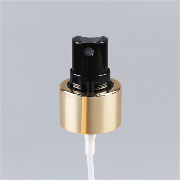 Anodized Light Gold Plastic Mist Sprayer pump With Black Body Refillable