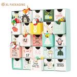 Custom Design Christmas Cosmetic Advent Calendar Box 24 Days Calendar Paper