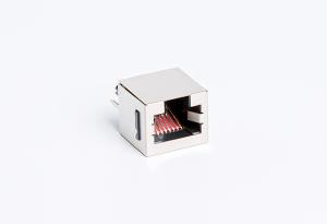 China Shielded RJ45 PCB Connector Tab Up 1X1 Port Without Magnetic Height 16.30mm TM52T811EBX43 on sale