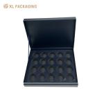 Empty Blue Paper Packaging Boxes Ribbon Linked Lid Hinged Paper Box For Food Can