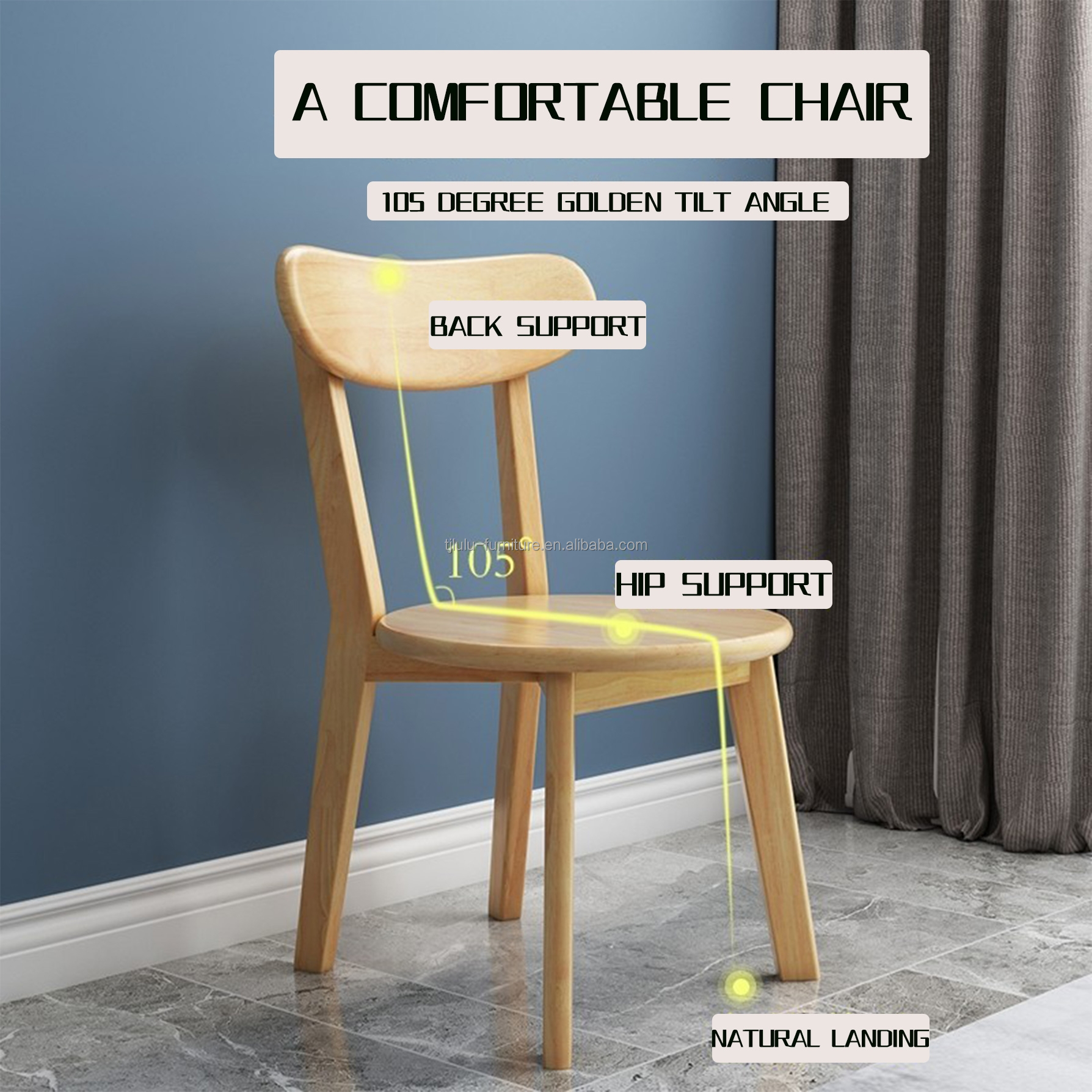Customized Solid Wood Fast Food Cafe Restaurant Tables and Chairs with Rubber Wood Frame at Prices