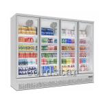 Supermarket refrigerator freezer 4 doors vertical chiller display beverage milk
