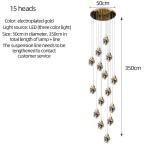 Nordic diamond chandelier Luxury Crystal Light New Design Gold staircase