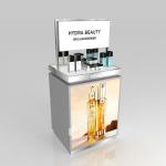 Shop Showcase Grey Wooden Boutique Edge Cabinet With Light Box For Branding Shop