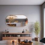 Magnifying Double-Coated Silver Glass Mirror Wall Mounted for Bathroom Living