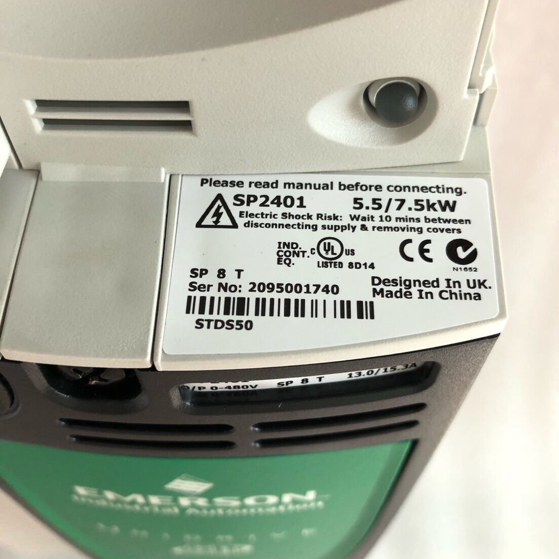 Emerson​ SP2401 01/2019 SERVO DRIVE VARIABLE FREQUENCY 3 PHASE 380/480 VAC