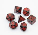 Antique old black back red resin character playing board game dice set dnd dice