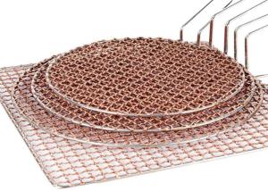 Wholesale Round shape Welded With Handle Copper BBQ Grill Mesh Summer Outdoor Party from china suppliers