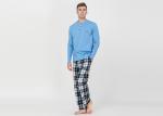100% Cotton Slub Jersey Fabric Men'S Luxury Pajama Sets , Mens Matching Pajamas