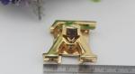High polished zinc alloy gold plated V letters handbag twist lock