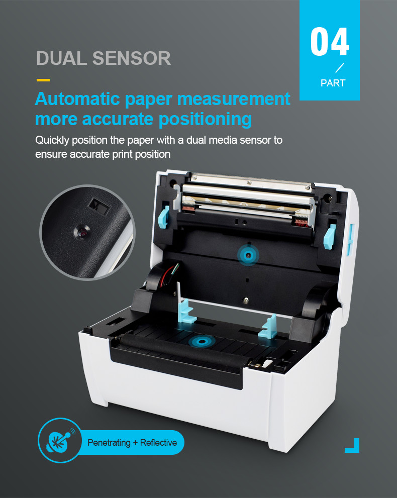 ZJ9200 110 mm 4*6 inch direct thermal shipping label waybill printer